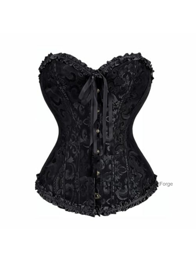 Vintage Lace Up Corset Top - Sexy Steampunk Gothic Bustier With Plastic Boning